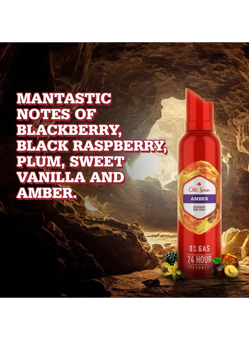 Amber No Gas 24 hour Long Lasting Freshness Deodorant Perfume Body Spray For Men,140ml