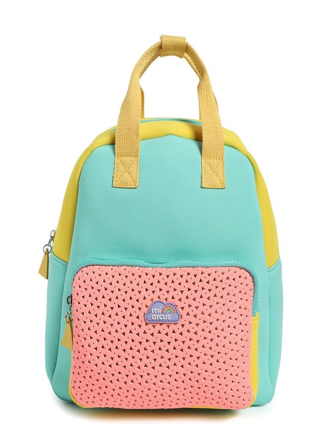 Mi Arcus Color Block Casual Back Pack School Bag Front Pocket Zip Closure for Girls 2Y+ -10.5 Inch - Image 1