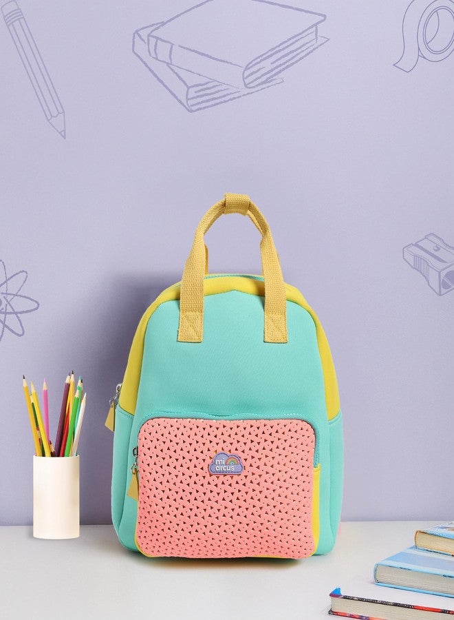 Mi Arcus Color Block Casual Back Pack School Bag Front Pocket Zip Closure for Girls 2Y+ -10.5 Inch - Image 2