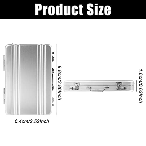 OBANGONG 4 Pcs Mini Cute Password Briefcase Business Card Holder Suitcase Aluminum Business Card Case Metal Credit Card Holder ID Cards Briefcase Gift for Men Woman - Image 3