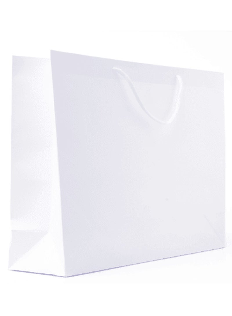 45x13x33cm Rope Handled White Plain Paper Bags - Spacious Eco-Friendly Shopping and Gift Bags 