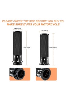 SYOSI Universal Motorcycle Handles Grips, 1" Motorcycle Hand Grips Black Chrome Handlebar Grips Compatible with Harley Touring Honda Yamaha Suzuki Kawasaki  - Image 5