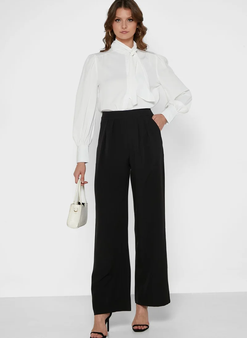 ELLA Pintuck Detail Wide Leg Pants