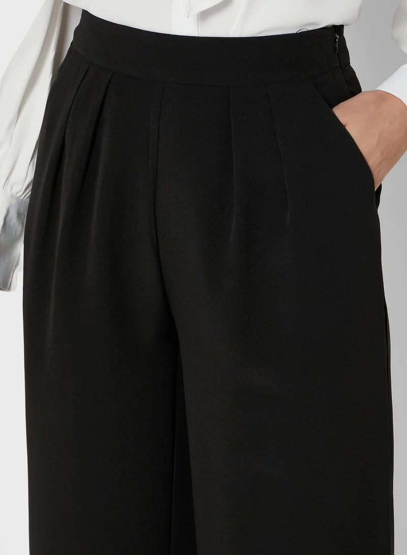 ELLA Pintuck Detail Wide Leg Pants