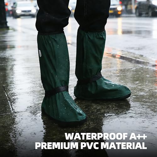 wasserflux Waterproof Reusable Boot Covers for Men & Women, High-Top Slip-Resistant Protectors for Rain, Snow, Outdoor Walking (Green) - Image 2