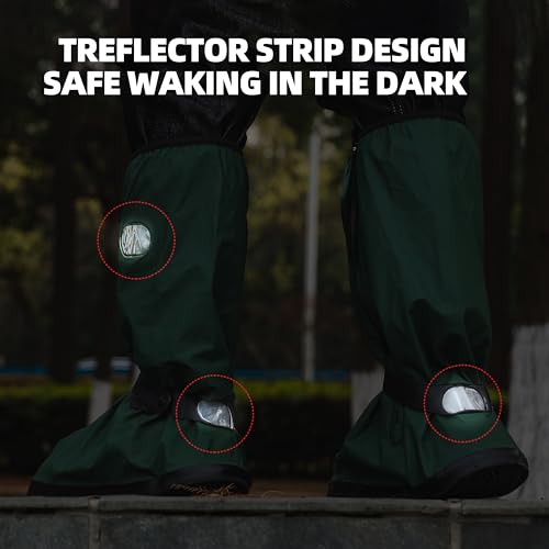 wasserflux Waterproof Reusable Boot Covers for Men & Women, High-Top Slip-Resistant Protectors for Rain, Snow, Outdoor Walking (Green) - Image 3