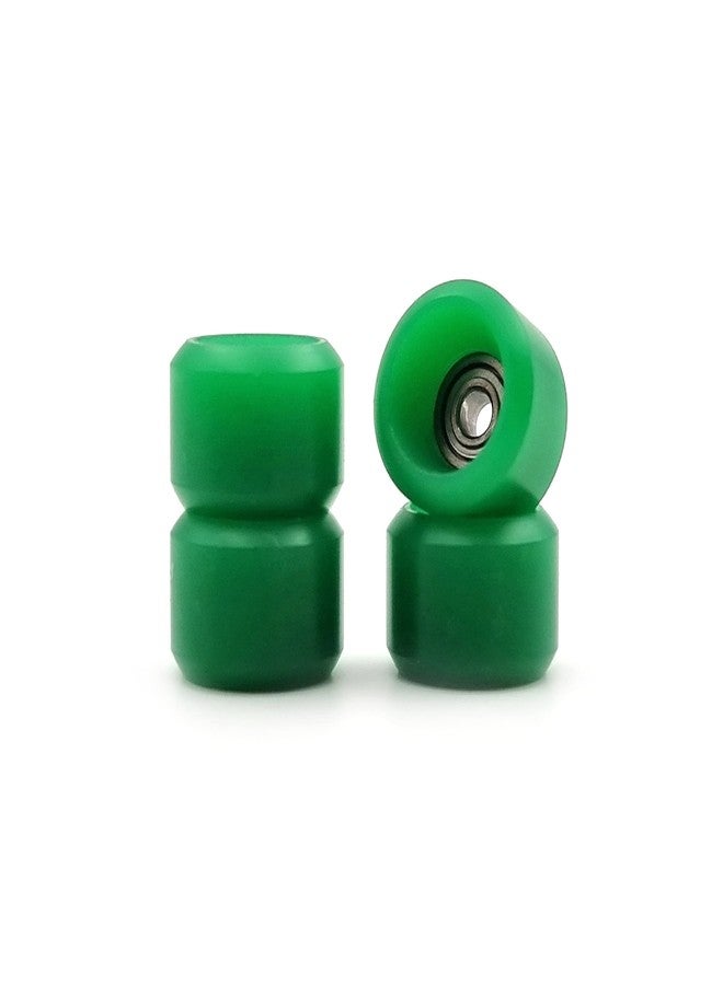 SPITBOARDS® Fingerboard Pro Wheels with Real Ball Bearings, Professional CNC Polyurethan Quality, Street Wheels Shape (Green) - Image 3