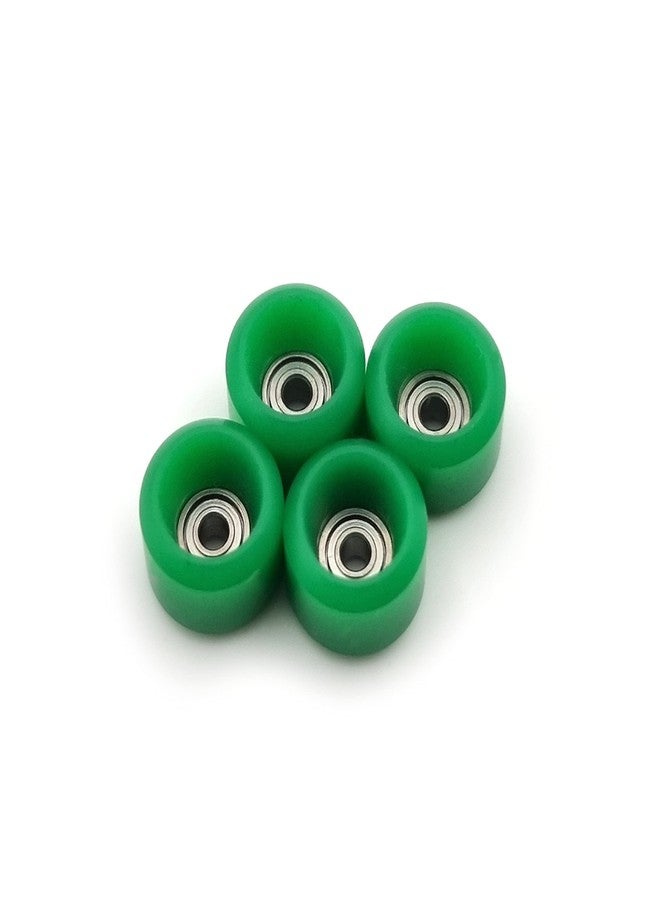 SPITBOARDS® Fingerboard Pro Wheels with Real Ball Bearings, Professional CNC Polyurethan Quality, Street Wheels Shape (Green) - Image 2