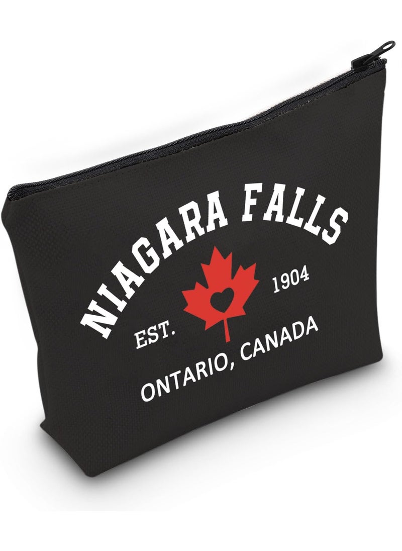 JXGZSO - JXGZSO Canada Travel Cosmetic Bag Niagara Falls Ontario Canada Est 1904 Makeup Bag Canada Trip Gift (Niagara Falls Bag) - Image 1