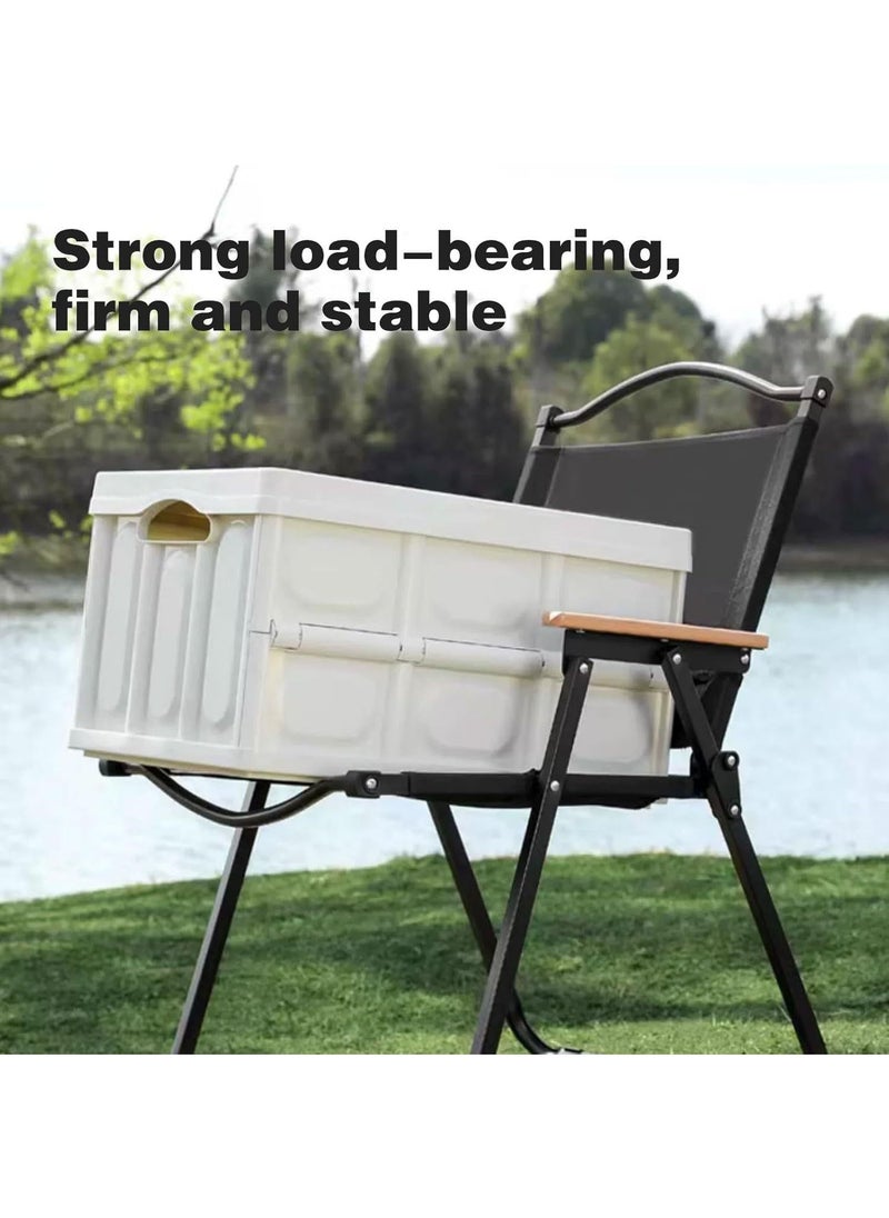 Jomoo - Luxury Camping Folding Chair – Sturdy, Comfortable, and Portable Outdoor Chair with Solid Wood Armrest, Thickened Steel Frame, and 250lbs Load Capacity – Ideal for Camping, Picnic, and Outdoor Adventures - Image 1