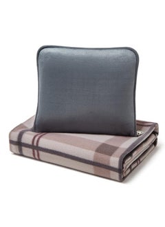 Generic Portable Travel Blanket Airplane Compact With Bag, Fleece Throw Blanket Cozy Soft For Camping Train 60" X 40", Plaid, (Pink)  - Image 1
