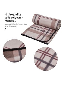 Generic Portable Travel Blanket Airplane Compact With Bag, Fleece Throw Blanket Cozy Soft For Camping Train 60" X 40", Plaid, (Pink)  - Image 2
