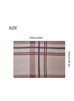Generic Portable Travel Blanket Airplane Compact With Bag, Fleece Throw Blanket Cozy Soft For Camping Train 60" X 40", Plaid, (Pink)  - Image 5