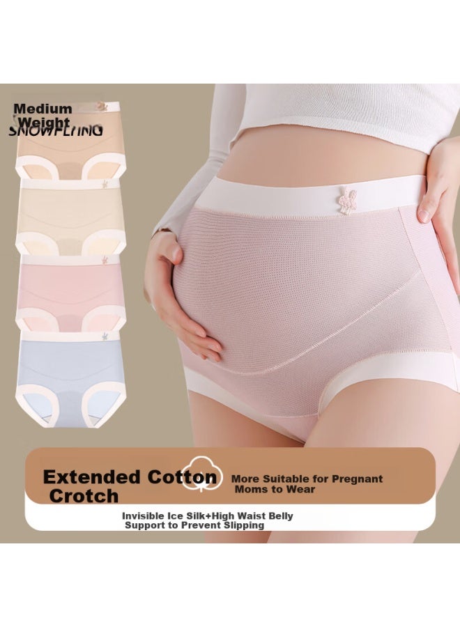 Snowflying Maternity Underwear Women's Ice Silk 7a Antibacterial Pure Cotton Crotch High Waist Support Belly Pregnancy Early Middle Late Stage Postpartum Plus Size Shorts - Image 2