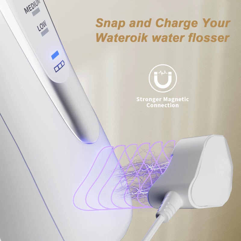 WUKUR شاحن WUKUR البديل لجهاز Waterpik لتنظيف الأسنان بشاحن مغناطيسي متوافق مع Waterpik WP-560 WP-562 WP-563 WP-567 سلك الطاقة بطول 5.9 قدم - Image 3