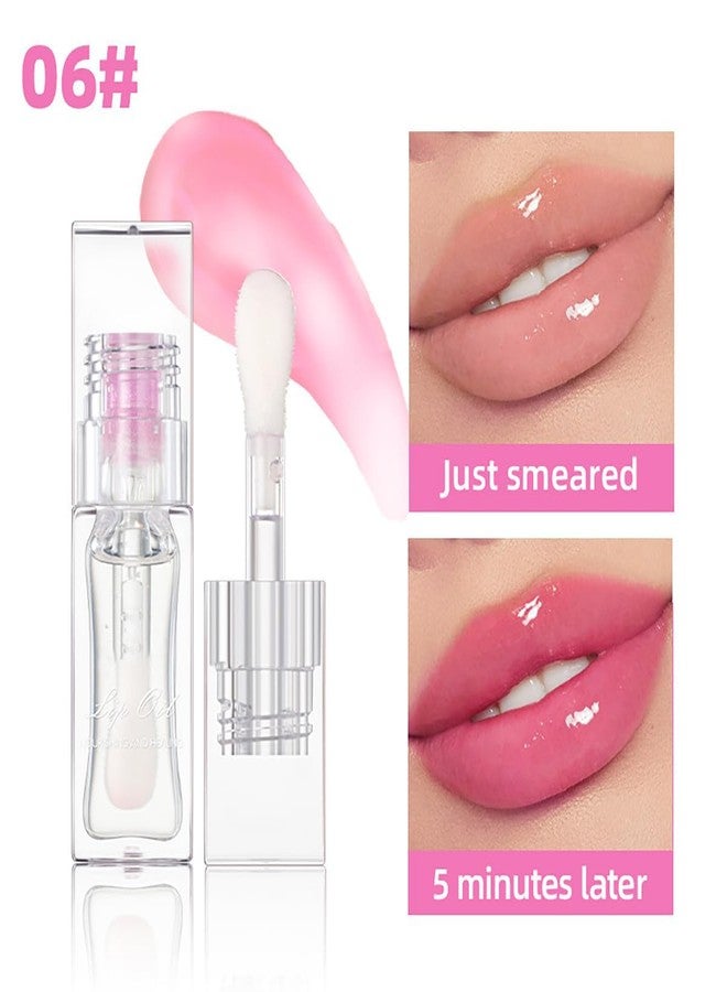 Tiejdhr Magic Color Changing Lip Oil Ph, Glitter Lip Gloss, Upgraded Big Brush Head Moisturizing Lip Oil Long Lasting Nourishing Lip Glow Oil Non-Sticky Primer Lip Tint (# 06, 0.3 Oz) - Image 2