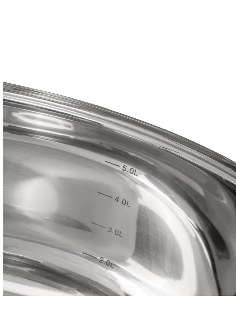 فيسمان Stockpot with Glass Lid 24x14.5cm / 6.5 Liter with Measuring Mark, Stainless Steel Stockpot Felina Series | Stay-cool Handle | Induction Ready | Dishwasher Safe | Compatible with All Stovetops