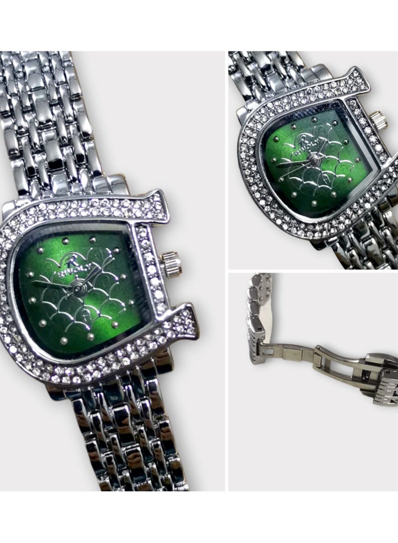 Rivoly Elegant women's stainless steel set consisting of a waterproof watch with a set of bracelets, rings, necklaces, and earrings - Image 2