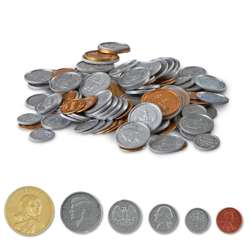 hand2mind Fake Money Coin Classroom Set, Detailed Fake Coins, Prop Money, Toy Money, Play Money for Kids, Realistic Money, Pretend Money for Kids Learning, Play Money Set, Plastic Coins (Set of 768) - Image 2