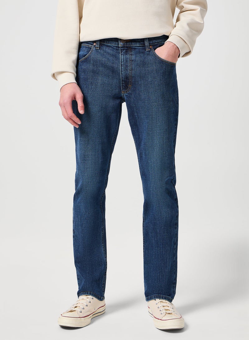 Wrangler Authentic Men's Regular Fit High Quality Jeans (Dark Stone) - Image 1