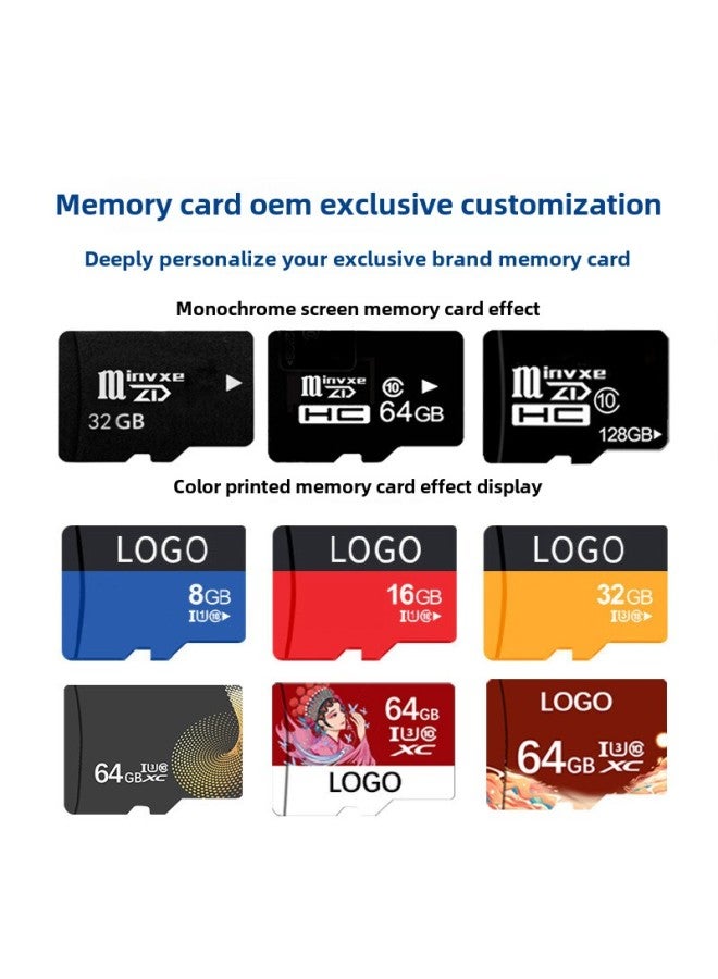 32GSD Card 8G TF Card 16G Mobile Phone Card 128G Camera 64G Monitoring Recorder High-speed Memory Card-Capacity:128g-c10 High-speed Card—high-quality Version - Image 3