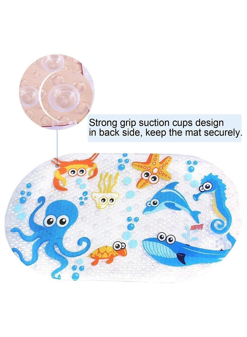 1PCS Baby Bath Mats Non-Slip Anti-Mould Cartoon Shower Mat for Kids & Toddlers Safety Bathroom Bathtub Mat with Suction Cups Eco-Friendly PVC- 69 x 39 cm - Image 4