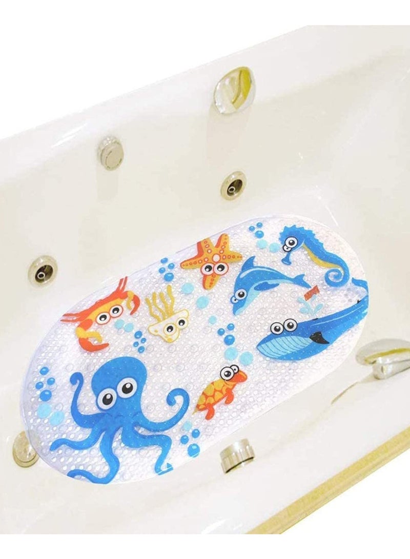1PCS Baby Bath Mats Non-Slip Anti-Mould Cartoon Shower Mat for Kids & Toddlers Safety Bathroom Bathtub Mat with Suction Cups Eco-Friendly PVC- 69 x 39 cm - Image 5