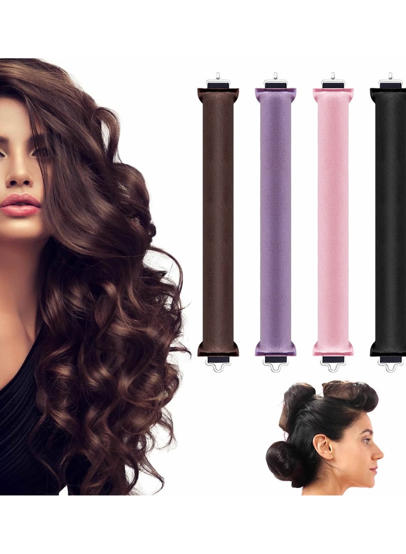 Generic 4Pcs Heatless Hair Curler, Rods with Hook, Heatless Curling Rod for All Hair Types, No Heat Curlers to Sleep In, Overnight Heatless Curls for Blowout Hair  - Image 1