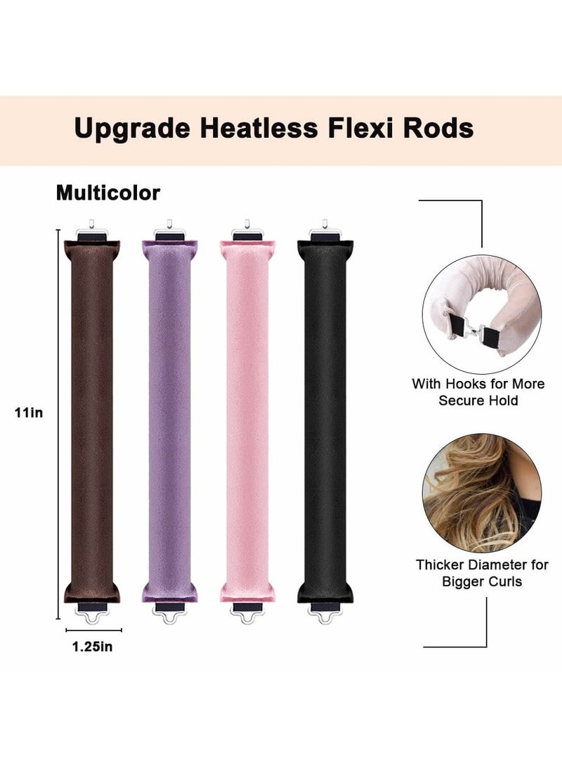 Generic 4Pcs Heatless Hair Curler, Rods with Hook, Heatless Curling Rod for All Hair Types, No Heat Curlers to Sleep In, Overnight Heatless Curls for Blowout Hair  - Image 2