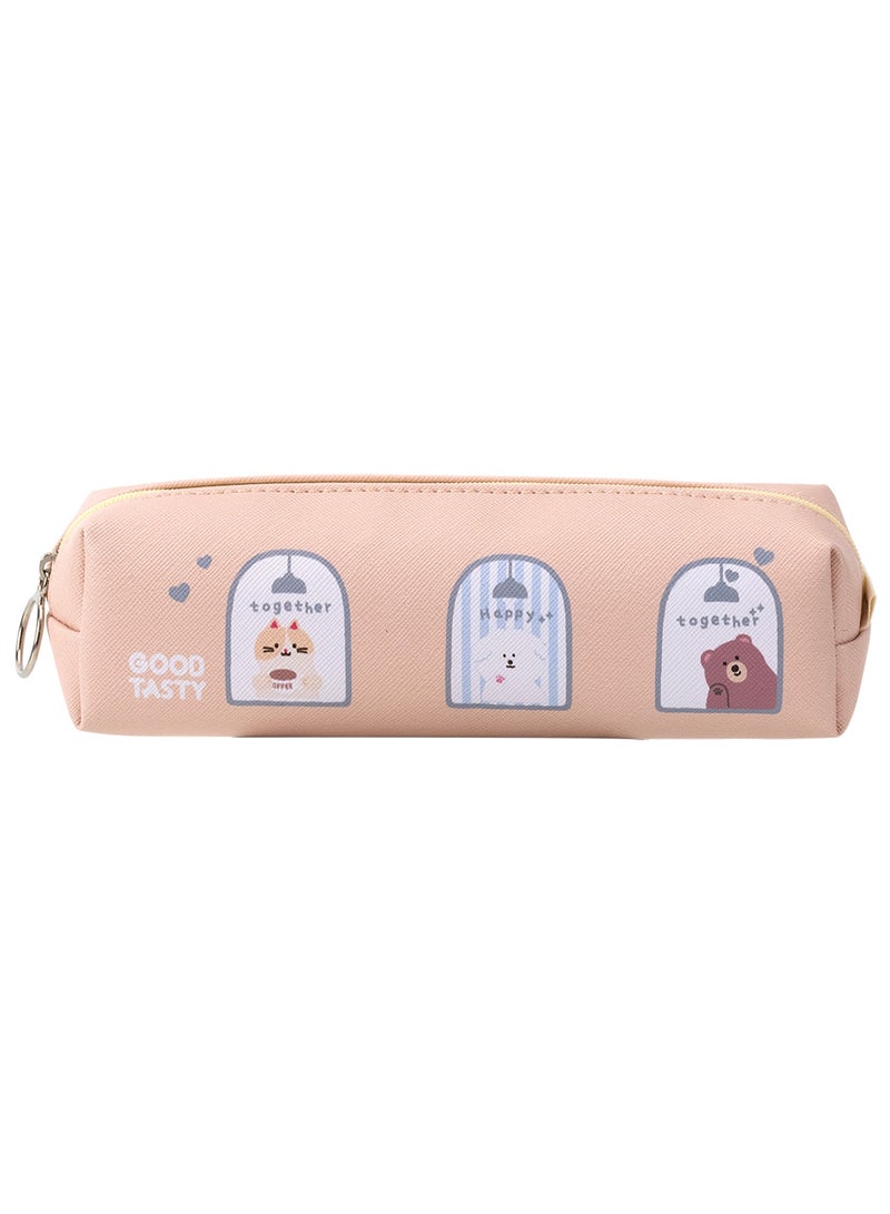 Deli EH914 19脳5脳5cm Pencil Pouch Blue/Pink/Beige 鈥?Ideal for School, Office, and Travel - Image 1