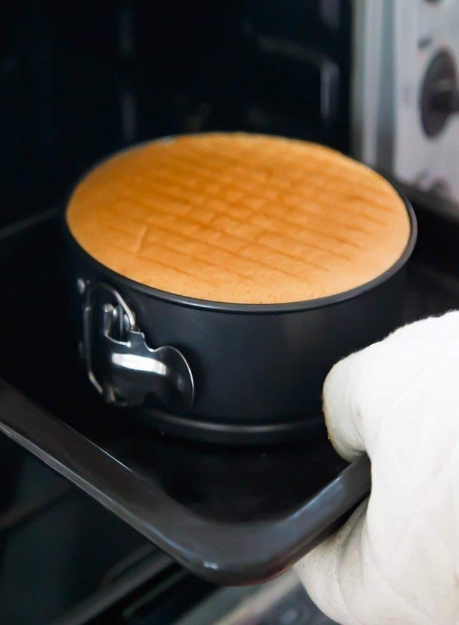 BAKERS PARDISE قالب كيك دائري قابل للفك من بيكرز بارديس، قطر 20 سم | قالب خبز غير لاصق من الفولاذ الكربوني، مناسب للميكروويف والفرن الكهربائي | آمن للاستخدام في غسالة الصحون والفريزر، مزود بقاعدة قابلة للإزالة وقفل سريع الفتح - Image 4
