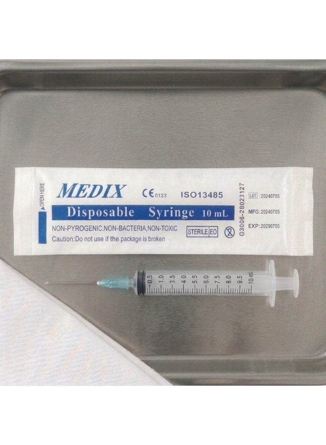 MEDIX Disposable Syringe 10ml for Medical & Clinical Use, Sterile Single-Use Syringes - Pack of 100 - Image 4