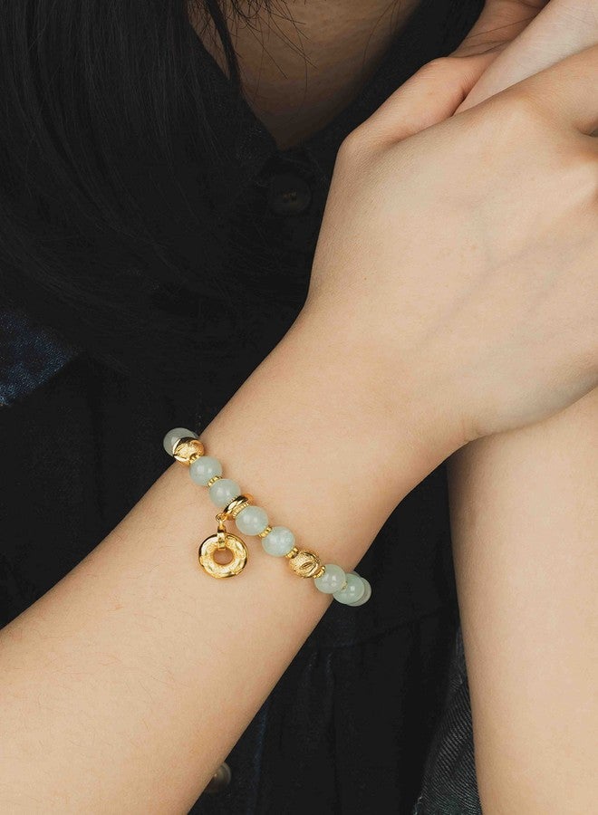 ZenBless Fengshui Porsperity Jade Bracelet Lucky Charm Feng Shui Black Obsidian Wealth Bracelet Gift for Men Women with Gold Plated Pi Xiu Pi Yao Attract Wealth Good Luck(Green) (green) - Image 3