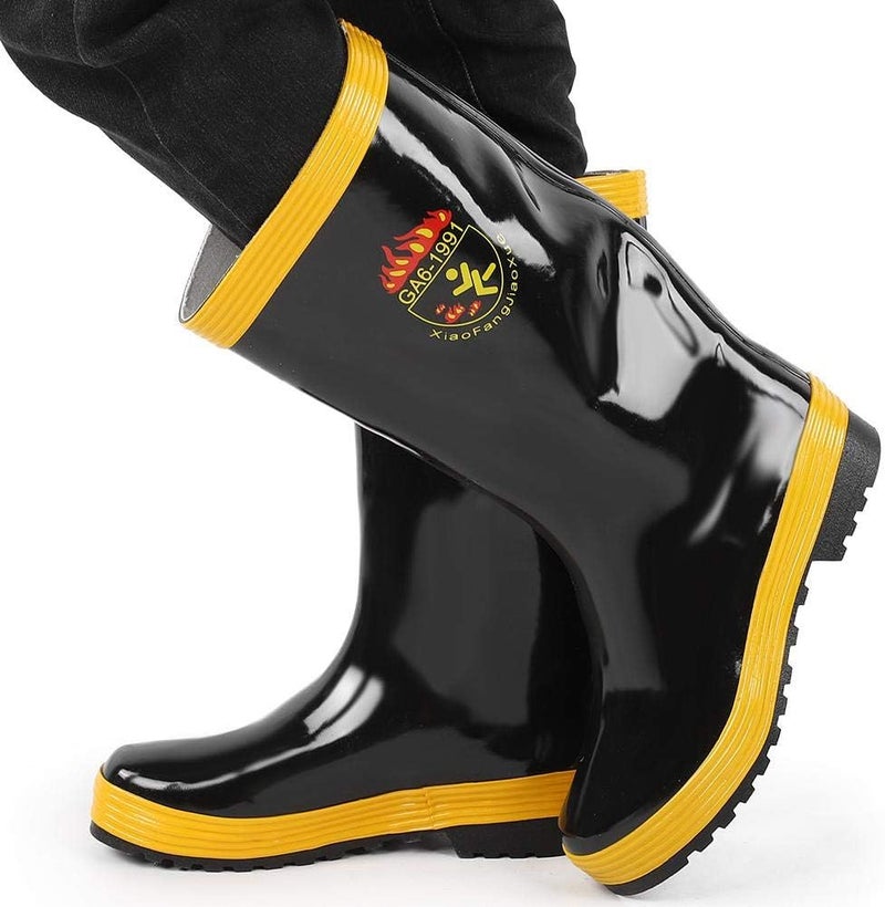 comfrt Safety Boots, Fire Fighting Rescue Rubber Boots Non-Slip High Temperature Resistance Rubber Safety Shoes for Firefighter (40) - Image 1