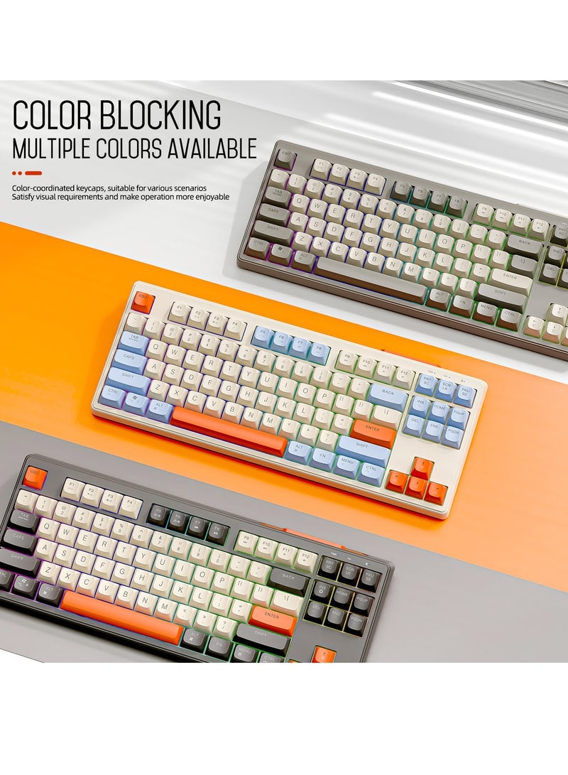 GULFLINK M87 Wireless Gaming Bluetooth Keyboard Rainbow Backlight Computer RGB Keyboard  - Image 4