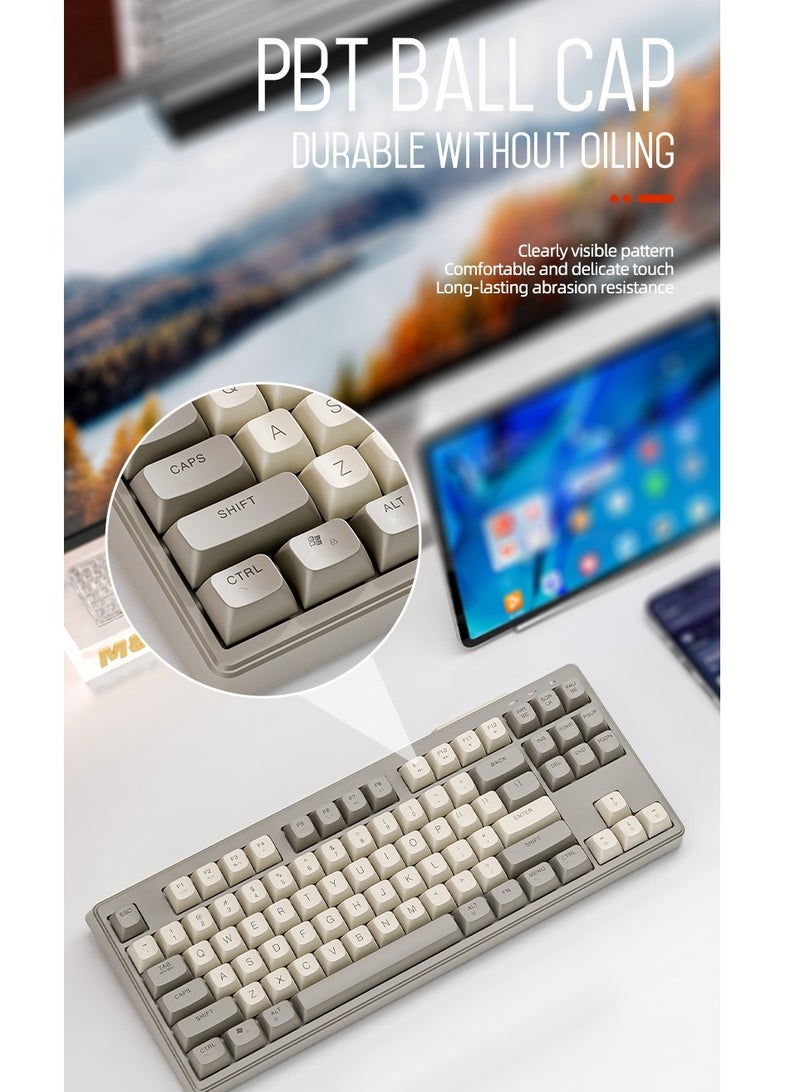GULFLINK M87 Wireless Gaming Bluetooth Keyboard Rainbow Backlight Computer RGB Keyboard  - Image 2