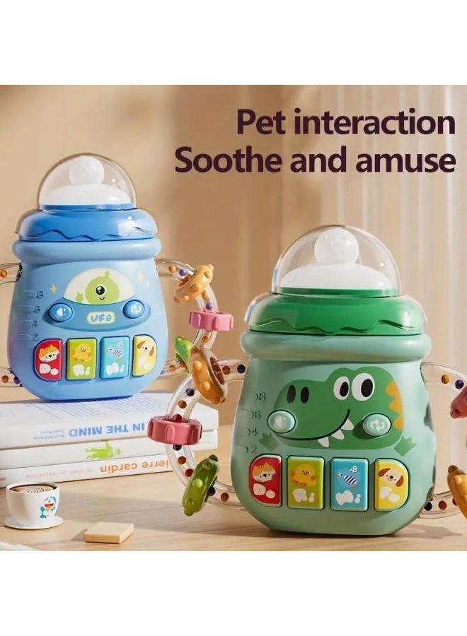 Toddlers Baby Musical Toy 18M+ Cute Bottle Light Up Music Toys, Soft Teething Bottle Toys, Early Learning Educational Infant Music Rattle Girl Boy Birthday Gift Toy for 1 2 3 Years Old (Blue) - Image 3