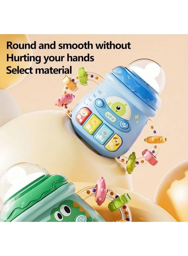 Toddlers Baby Musical Toy 18M+ Cute Bottle Light Up Music Toys, Soft Teething Bottle Toys, Early Learning Educational Infant Music Rattle Girl Boy Birthday Gift Toy for 1 2 3 Years Old (Blue) - Image 4