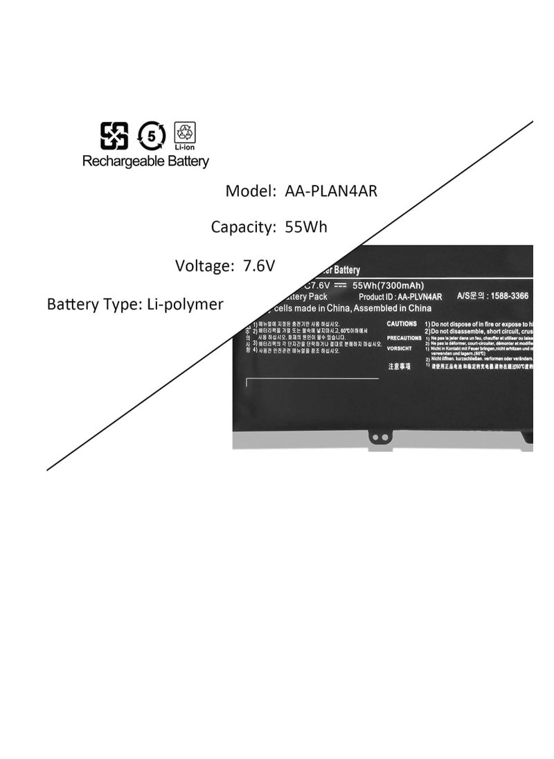 Generic - Laptop Battery Compatible for AA-PLVN4AR Laptop Battery Replacement for Samsung ATIV Book 9 Plus 940X3G Ultrabook NP940X3G-K01US NP940X3G-K04US K05US K03HK Series 588-3366 BA43-00364A - Image 1