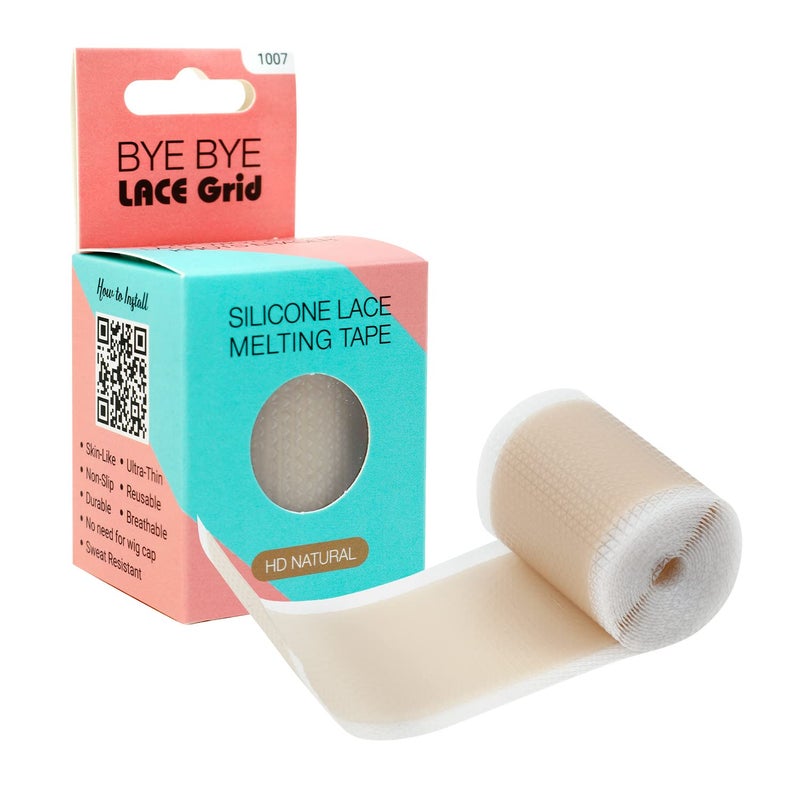 STUDIO LIMITED Fake Scalp Tape Lace Wig Grids and Knots Eraser Silicone Melting Tape, Bye Bye Lace Grid HD Natural Hide Cover Skinlike Durable Breathable Reusable Ultra-Thin Non-Slip Tape (Natural) - Image 1