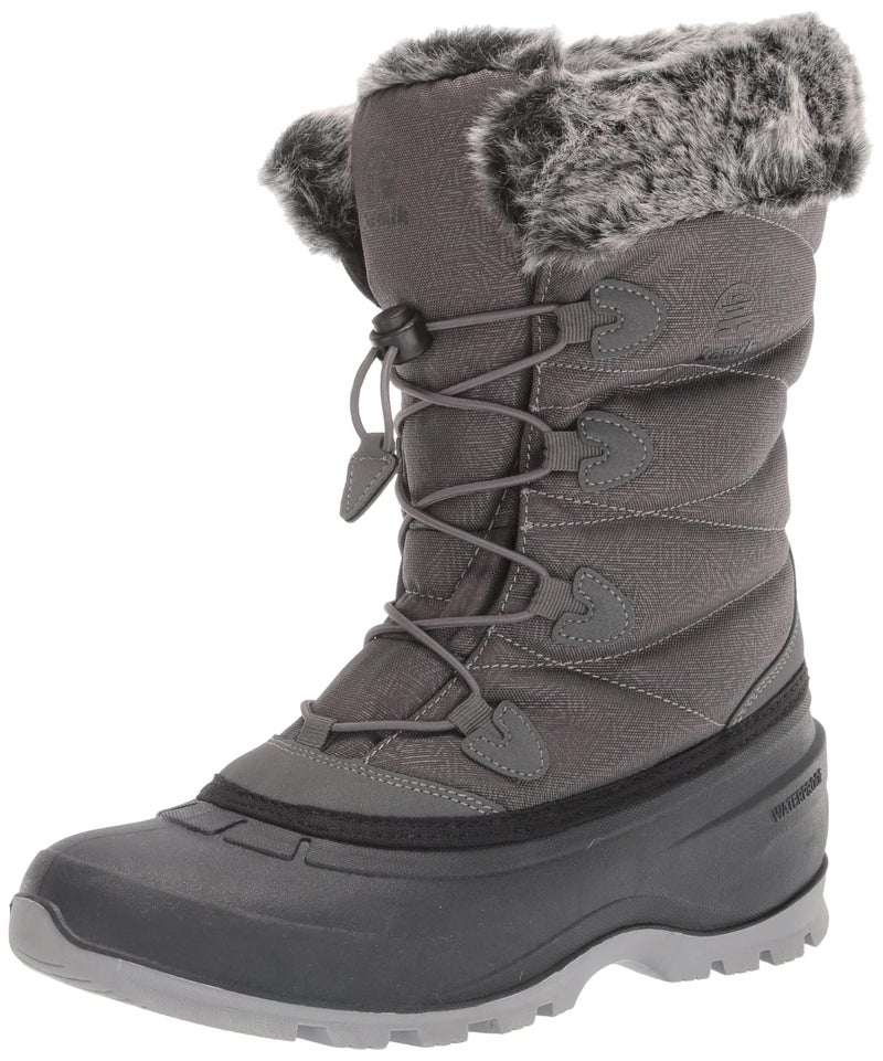 Kamik Momentum 3 Snow Boots for Women - Waterproof Boots - Insulated Winter Shoes for Women - Deep-Lug Traction Winter Shoes - 40Â°F Temperature Rating - Bungee Lacing System - Charcoal - 11 - Image 1