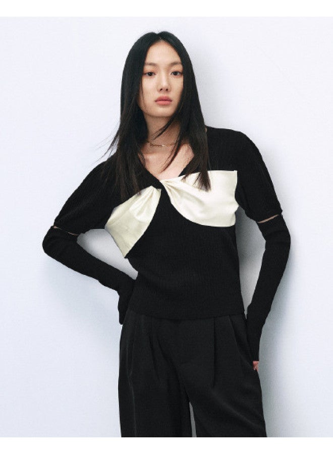 Waxbird Spring/autumn Slightly Stretch Elegant Temperament Knitted Sweater Women - Image 1