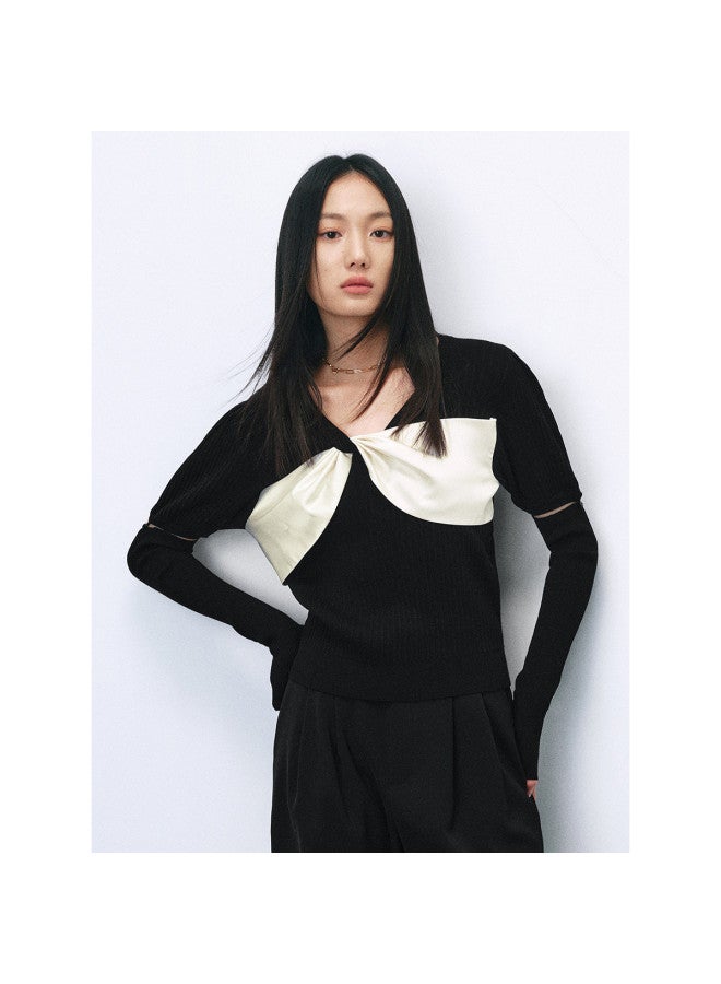 Waxbird Spring/autumn Slightly Stretch Elegant Temperament Knitted Sweater Women - Image 2