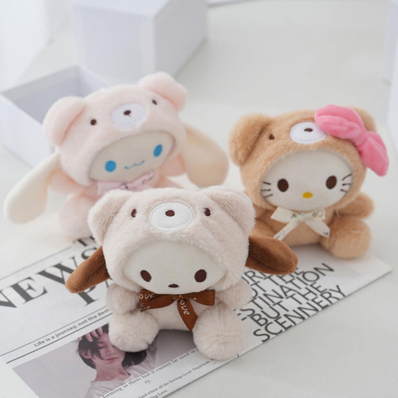 Bandfol Cartoon Bag Charms Cute Plush Keychain for Women, 5" Soft Backpack Key Chain Cute Animals Bag Keychain - Image 5