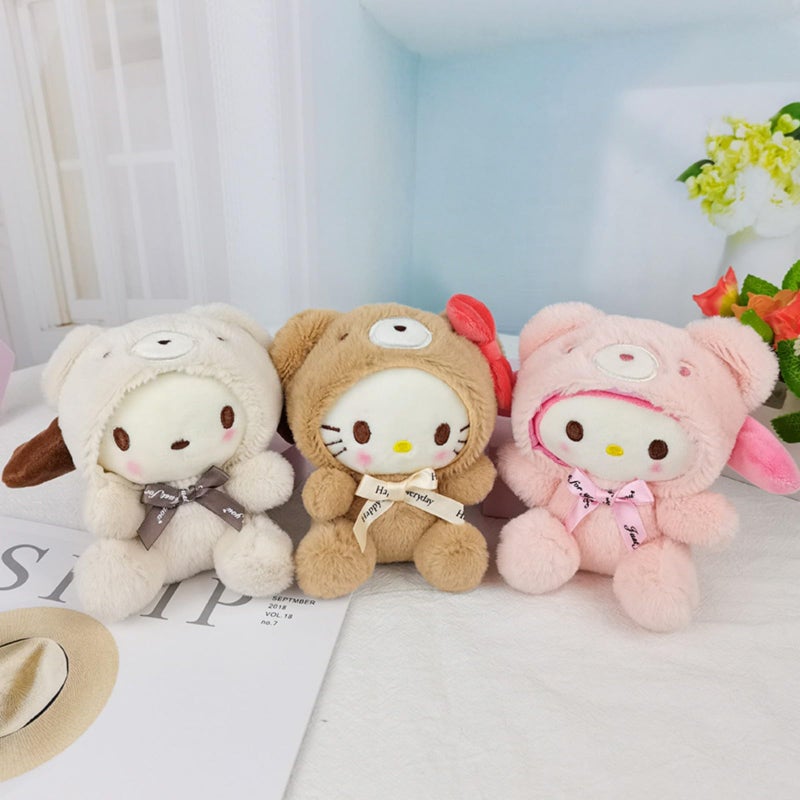 Bandfol Cartoon Bag Charms Cute Plush Keychain for Women, 5" Soft Backpack Key Chain Cute Animals Bag Keychain - Image 4