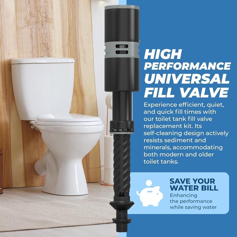 RAVINE High Performance Universal Toilet Fill Valve Replacement Kit - Quiet and Fast Fill, Super Easy to Install (2-Pack) - Image 2