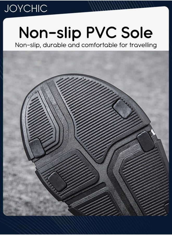 Joychic - Men Trendy Outdoor Personalized Flat Shoes Waterproof Anti-slip Open Toe Breathable Summer Beach Sandals Black+Grey - Image 1