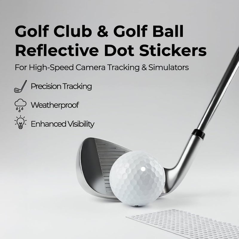 LiteMark Golf Club & Golf Ball, White Reflective Dot Stickers, 3M Weatherproof Decals for Enhanced High Speed Camera Detection and Simulators, 1/4 Inch Size, Pack of 546 - Image 1