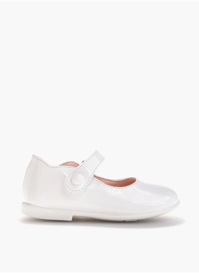 بابلوسكي Girls' Solid Mary Jane Shoes with Hook and Loop Closure