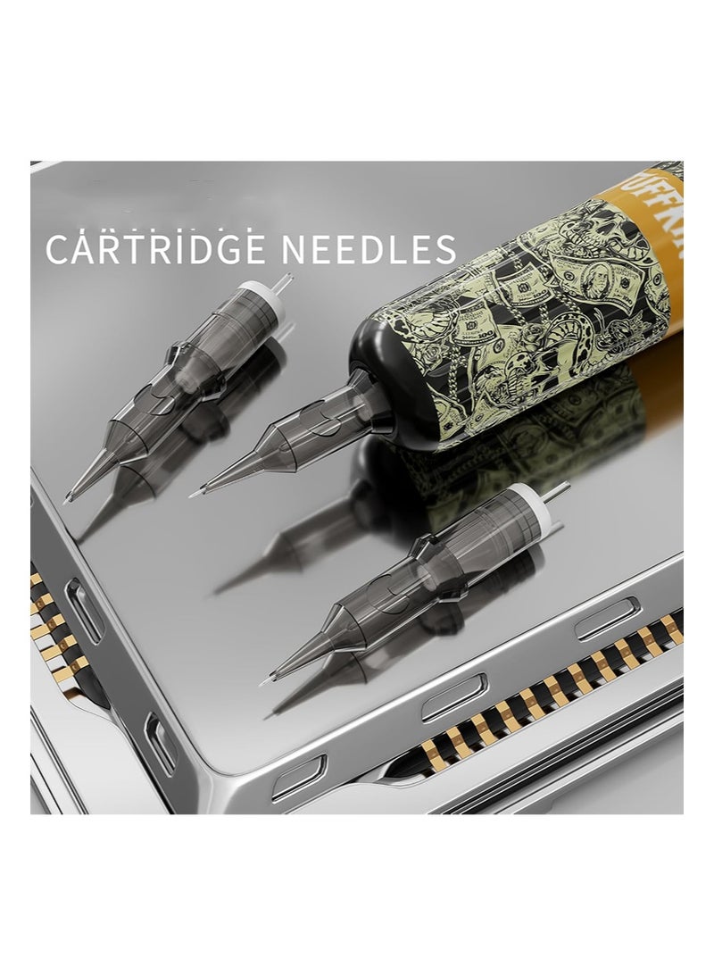 HaLunhi Wireless Tattoo Machine Kit，Includes a 1600mAh Tattoo Power Bank，20 Cartridge Tattoo Needles，Colored Tattoo Ink，and Other Accessories，Suitable for Tattoo Artists (Gold) - Image 5